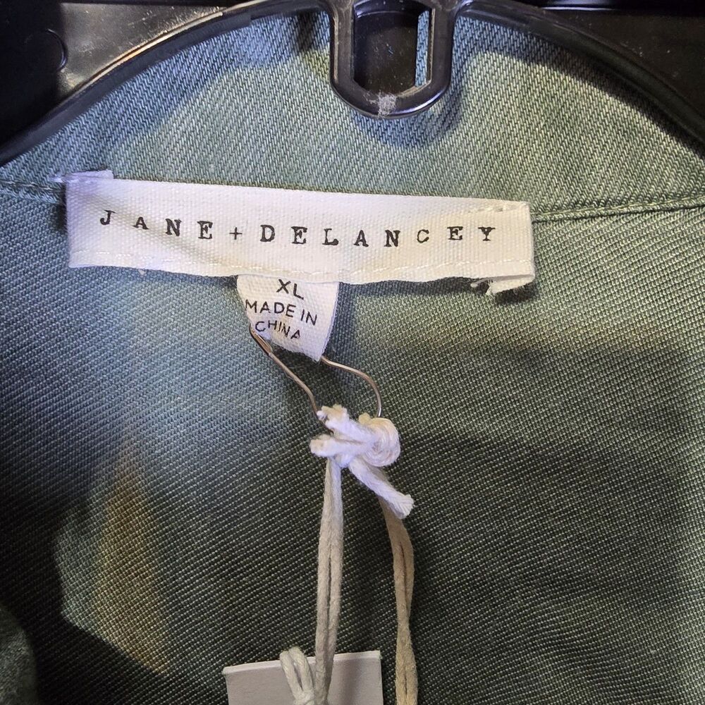 NWT Jane & Delancey Shirt Womens XL Green Denim Snap Close Shacket Outdoor - Picture 2 of 10